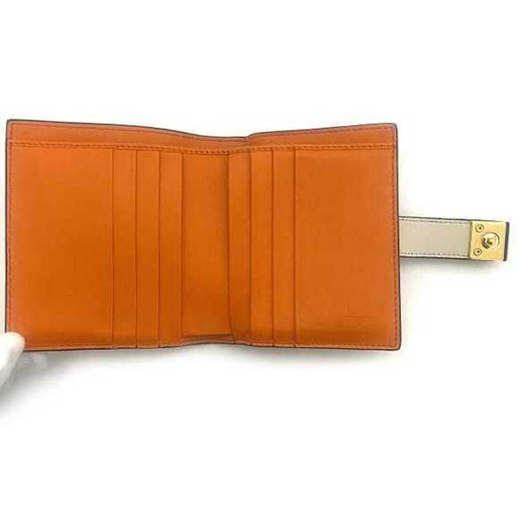 Fendi bi-fold wallet beige gold orange 8M0386 studded leather FENDI mini women's - Picture 6 of 10